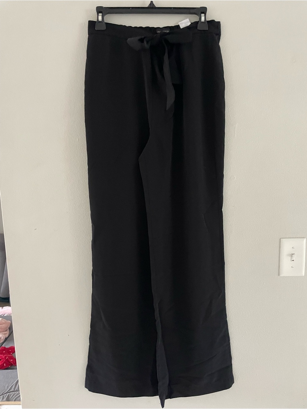 Banana Republic Factory Black Straight Leg Tie-Waist Pants